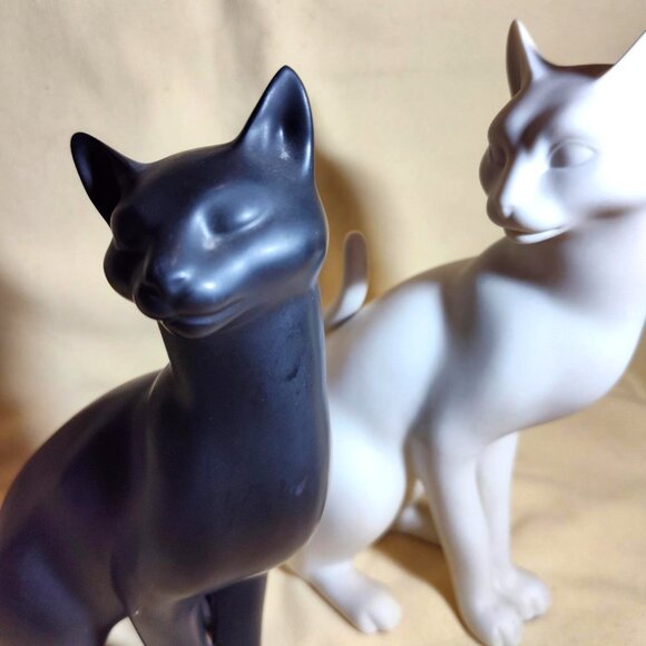 Vintage 1986 Franklin Mint “Counterpoint” Black & White Cat Pair. SHIPS FREE - Picture 6 of 8